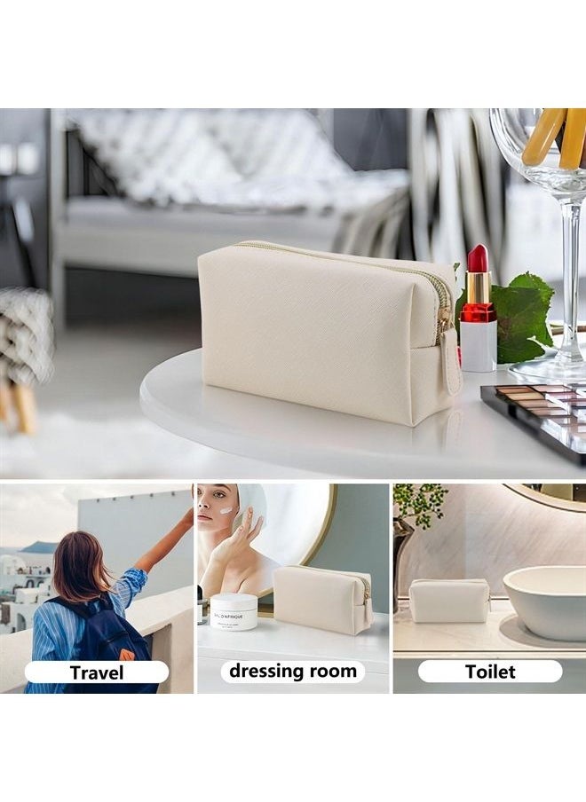 Apooliy Leather Makeup Bag for Purse Travel, Portable Small Cosmetic Organizer for Women and Girls, Make up Bag with Zipper  - Image 5