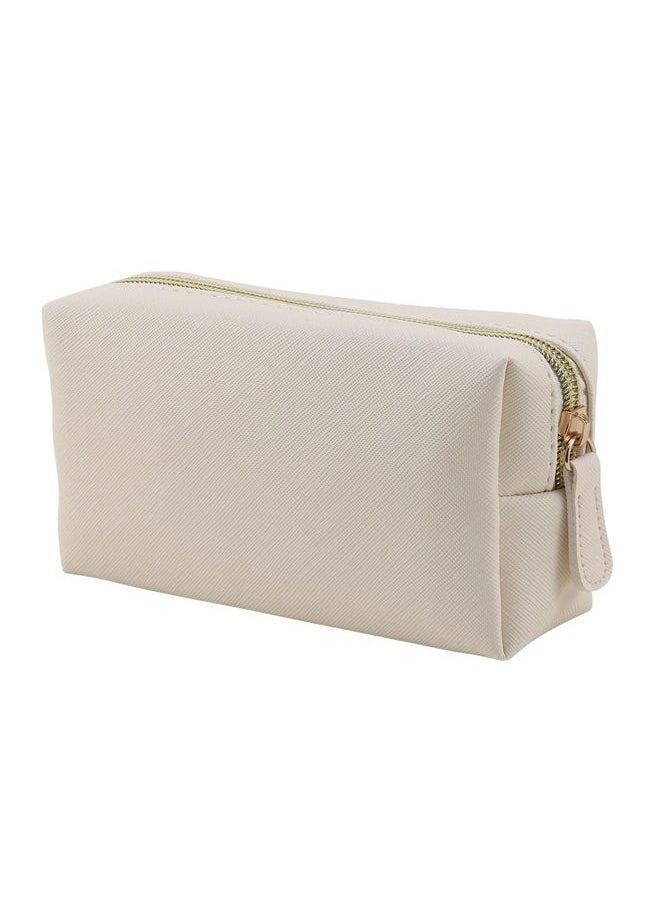 Apooliy Leather Makeup Bag for Purse Travel, Portable Small Cosmetic Organizer for Women and Girls, Make up Bag with Zipper  - Image 1