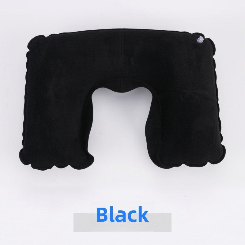 Travel Home Velour U-Shaped Neck Pillow Black 