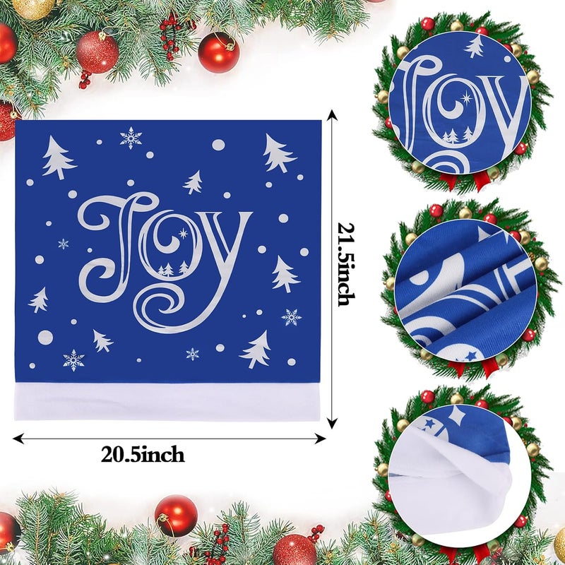 CCINEE 4pcs Christmas Chair Covers for Dining RoomsBlue Holiday Chair Slipcovers for Kitchen Wedding Xmas Party Table Decor Winter Christmas Chair Back Covers - Image 2