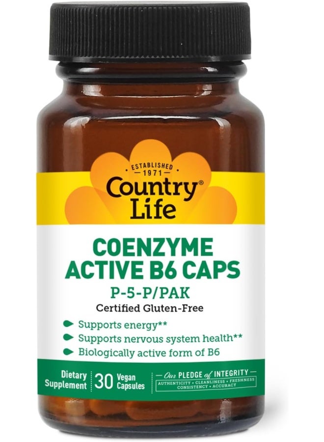 Country Life - Active B6 Caps Coenzyme P5P/Pak 50 Mg. 30 Capsules - Image 1