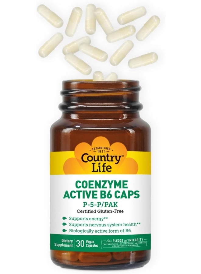 Country Life - Active B6 Caps Coenzyme P5P/Pak 50 Mg. 30 Capsules - Image 2