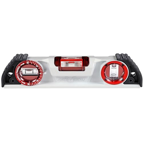 Kapro - 935 Magnetic Cast Red Torpedo Level - Features Optivision, Angle Finder, and V-Groove - For Tilling, Masonry, and Construction - 10 in - Image 1