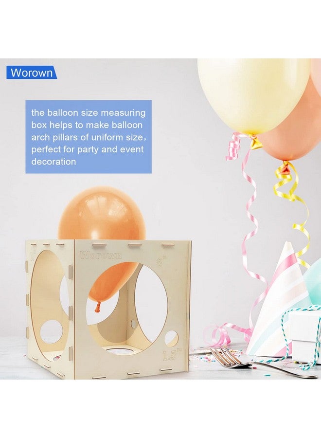Worown 14 Holes Collapsible Wood Balloon Sizer Box 110 Inch Balloon Sizer Cube Balloon Size Measurement Tools For Balloon Arches Balloon Columns Balloon Decorations - Image 5