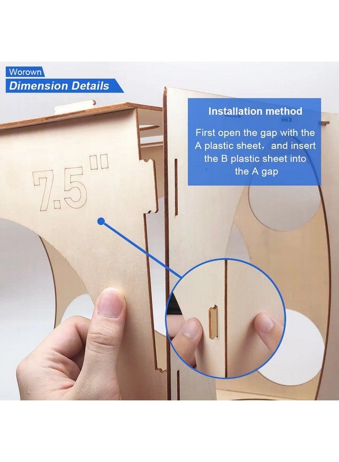Worown 14 Holes Collapsible Wood Balloon Sizer Box 110 Inch Balloon Sizer Cube Balloon Size Measurement Tools For Balloon Arches Balloon Columns Balloon Decorations - Image 4