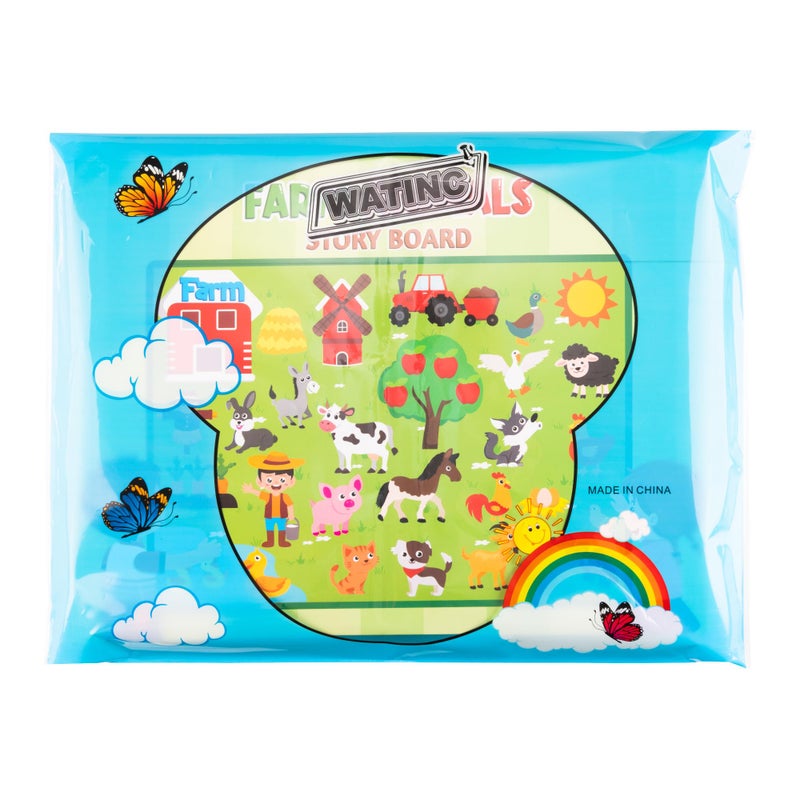 WATINC مجموعة لوحة قصص الحيوانات الزراعية من واتينك 3.5 قدم 38 قطعة للأطفال في مرحلة ما قبل المدرسة بتصميم مزرعة - Image 5