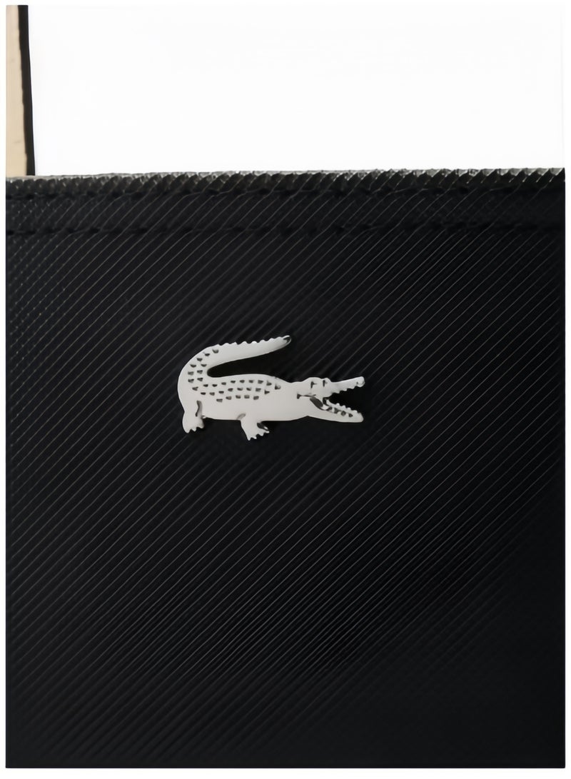 لاكوست حقيبة يد كبيرة بسعة مزدوجة الجوانب من لاكوست للنساء، متعددة الوظائف، عصرية، باللونين الأسود والأبيض - Image 5