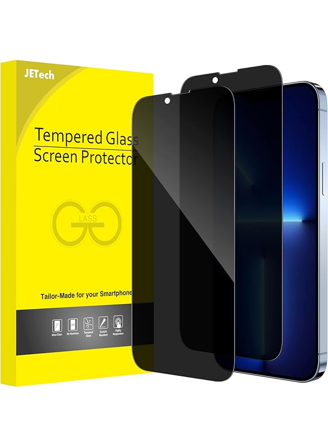 جي تيك واقي شاشة بتغطية كاملة للخصوصية لهاتف آيفون 13 برو ماكس مقاس 6.7 بوصة، طبقة زجاجية مقواة مضادة للتجسس من الحافة إلى الحافة، حافظة صديقة للبيئة، عبوتان - Image 1