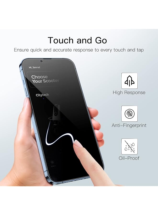 جي تيك واقي شاشة بتغطية كاملة للخصوصية لهاتف آيفون 13 برو ماكس مقاس 6.7 بوصة، طبقة زجاجية مقواة مضادة للتجسس من الحافة إلى الحافة، حافظة صديقة للبيئة، عبوتان - Image 5