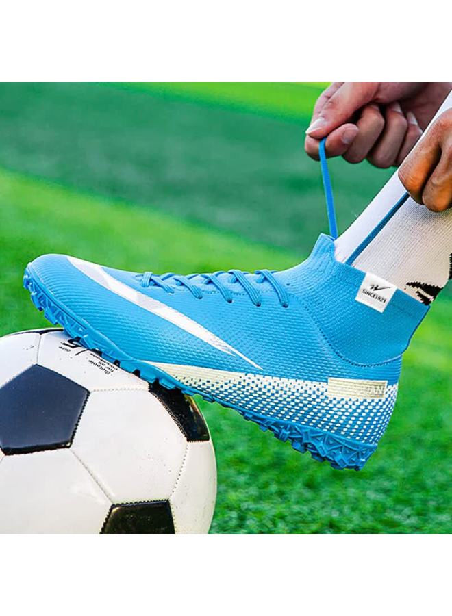 Double Star Eight Double Star Bate Men's Soccer Shoes Adult Grass Turf Tf Durable Artificial Grass Compeion Short Studs Blue Training Shoes Men - Image 1