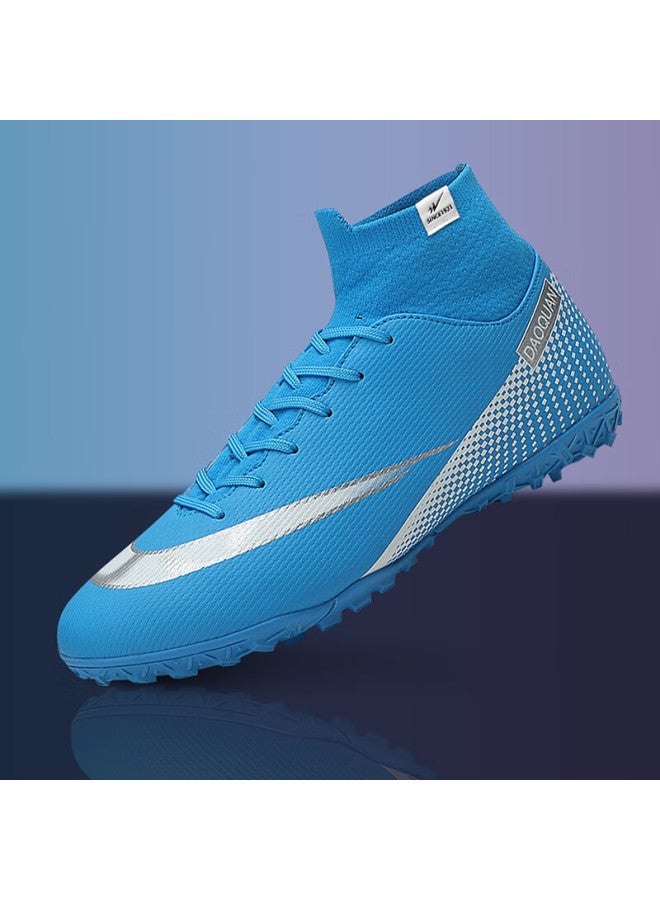 Double Star Eight Double Star Bate Men's Soccer Shoes Adult Grass Turf Tf Durable Artificial Grass Compeion Short Studs Blue Training Shoes Men - Image 2