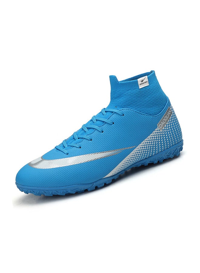 Double Star Eight Double Star Bate Men's Soccer Shoes Adult Grass Turf Tf Durable Artificial Grass Compeion Short Studs Blue Training Shoes Men - Image 4