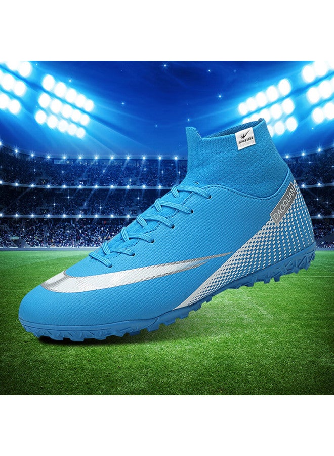 Double Star Eight Double Star Bate Men's Soccer Shoes Adult Grass Turf Tf Durable Artificial Grass Compeion Short Studs Blue Training Shoes Men - Image 3