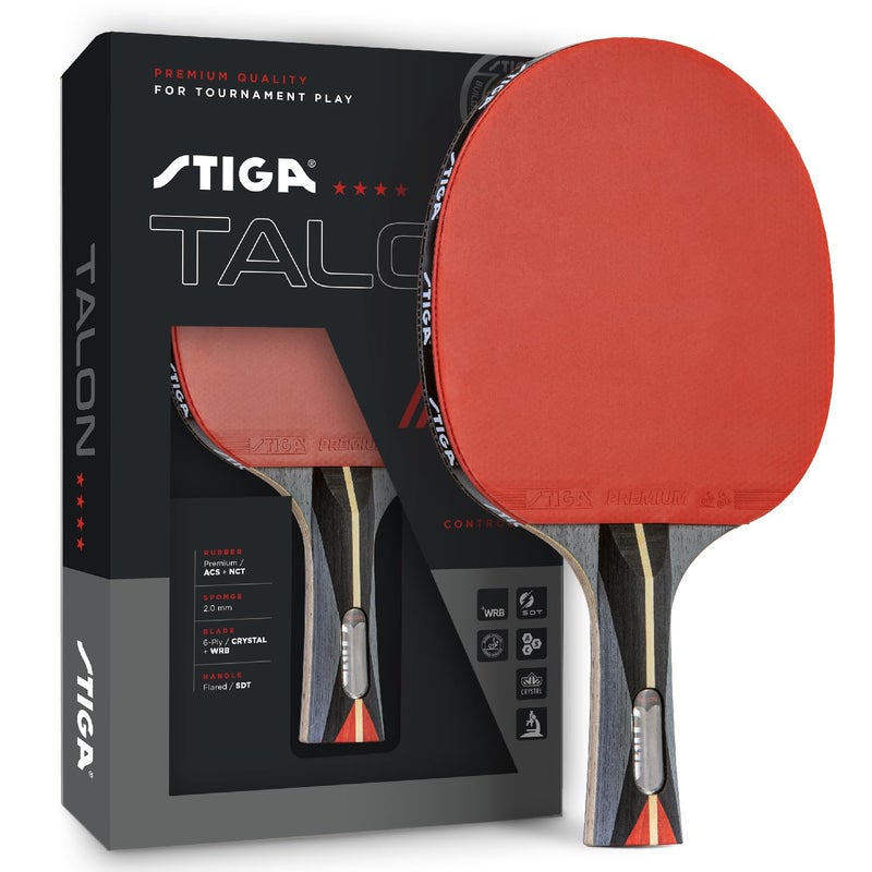 STIGA Talon Ping Pong Paddle - 6-Ply Ultra-Light Blade - 2mm Tournament-Approved Sponge - Flared Handle for Enhanced Control - Competitive Table Tennis Racket for Family Fun - Image 1