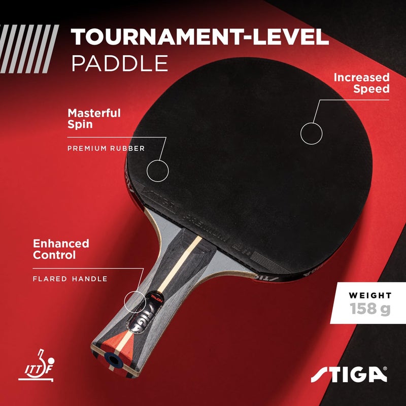 STIGA Talon Ping Pong Paddle - 6-Ply Ultra-Light Blade - 2mm Tournament-Approved Sponge - Flared Handle for Enhanced Control - Competitive Table Tennis Racket for Family Fun - Image 2