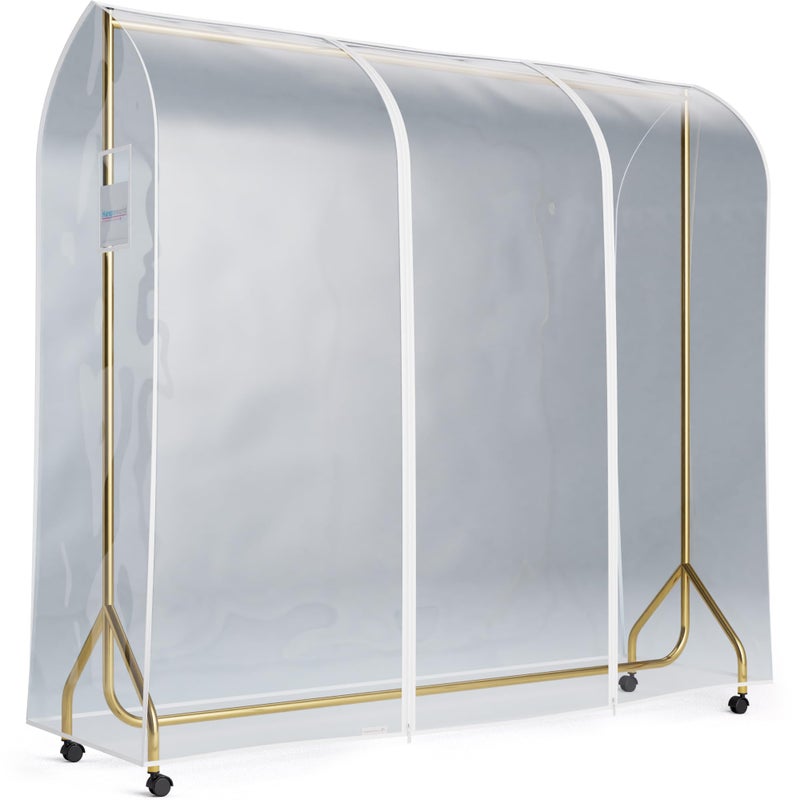 HANGERWORLD 6ft Clothes Garment Rack Cover for Open Closet Clear Showerproof COVER ONLY (72"x24") - Image 4