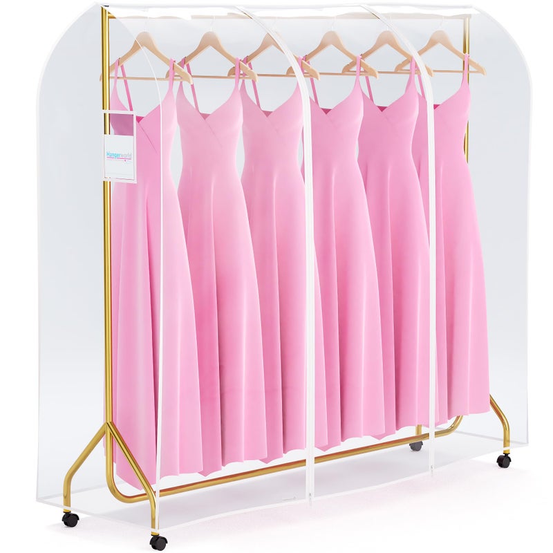 HANGERWORLD 6ft Clothes Garment Rack Cover for Open Closet Clear Showerproof COVER ONLY (72"x24") - Image 3