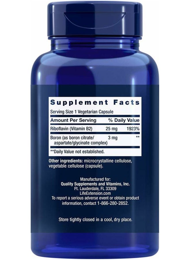 Boron 3mg 180 Veg Caps - Triple Boron Complex with Boron Citrate, Glycinate, Aspartate - 3 mg Capsules - Enhanced with Vitamin B2