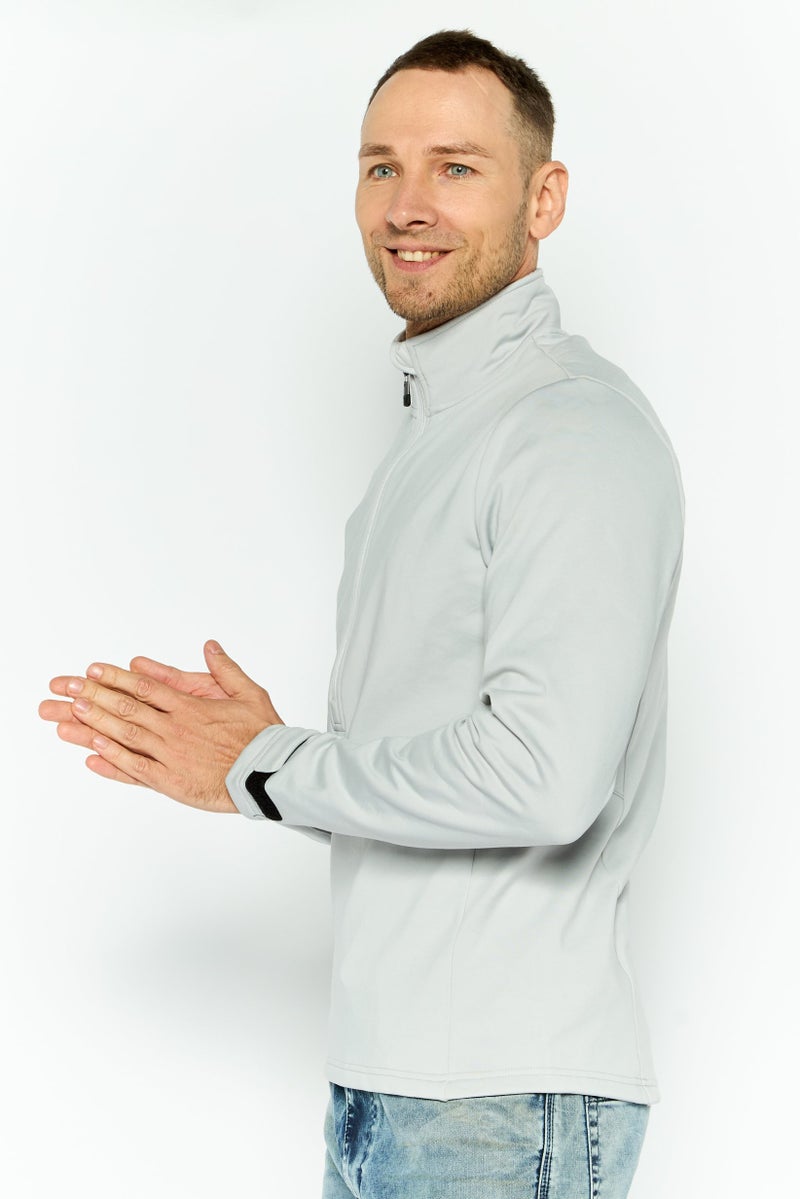 Lyle & Scott Men High Neck Brand Logo Long Sleeves Sweatshirt, Grey - Image 3