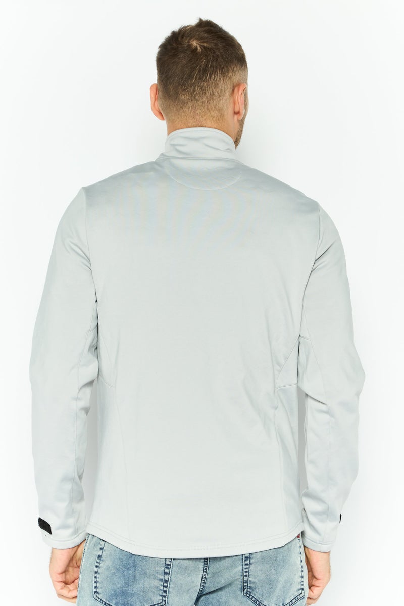 Lyle & Scott Men High Neck Brand Logo Long Sleeves Sweatshirt, Grey - Image 4