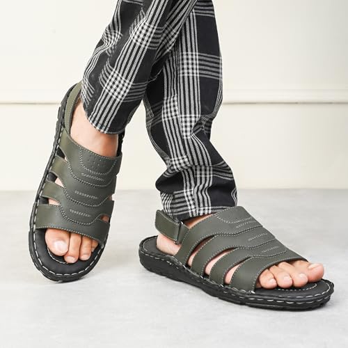 Centrino Sandal for Men | Grip Insole for Stability | Modern Look with Straps | Comfortable Footwear 9265-4 - Image 2