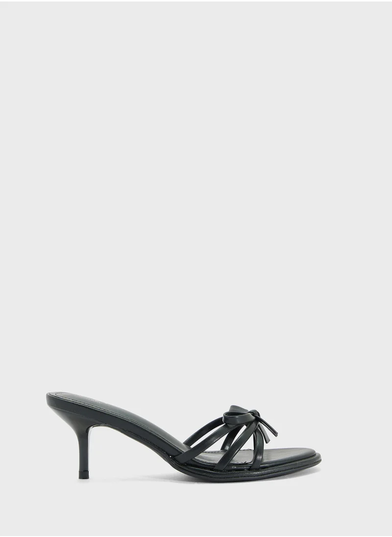 Ginger Heeled Mule With Bow