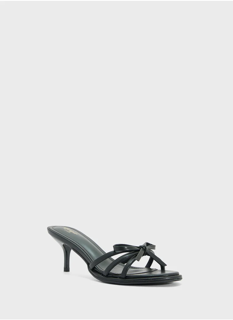 Ginger Heeled Mule With Bow