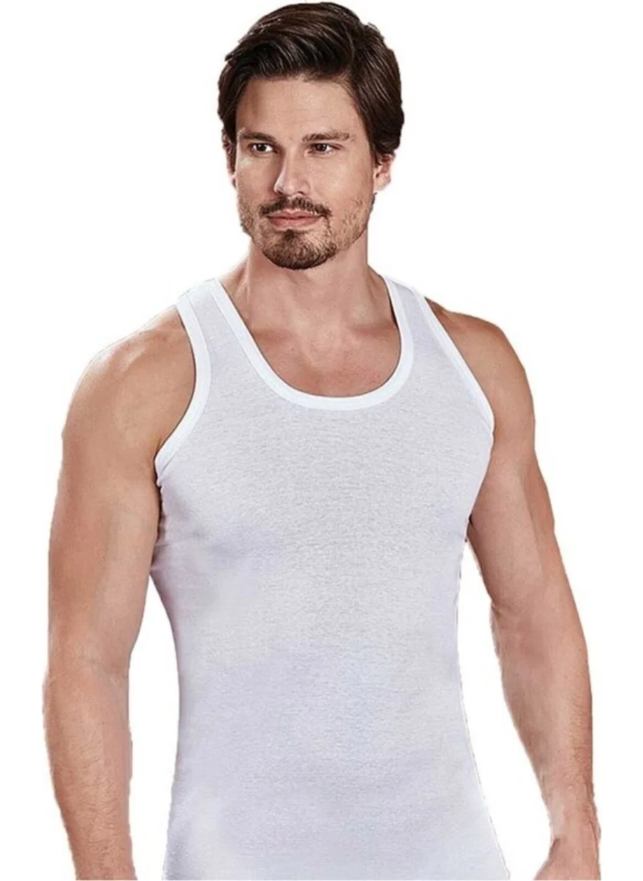 Berrak 1001 3 Pieces Men's Strappy White Undershirt 100% Cotton Oversize Option Abani Classic