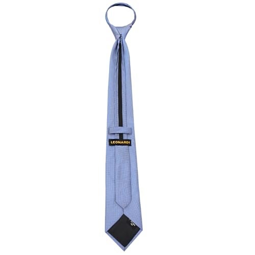 LEONARDI Zipper Necktie for Men | Handmade | Microfiber | Standard Size | Premium fabric | Men's Formal Necktie | Packaging - Folder | Colour - Royal Blue (Set of 1) - Image 4