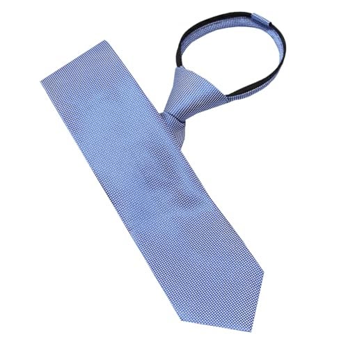 LEONARDI Zipper Necktie for Men | Handmade | Microfiber | Standard Size | Premium fabric | Men's Formal Necktie | Packaging - Folder | Colour - Royal Blue (Set of 1) - Image 1