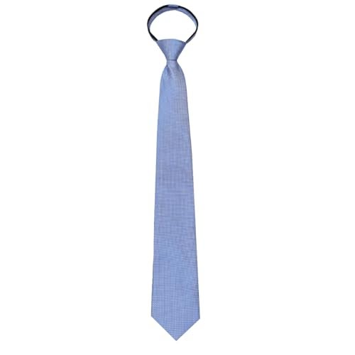 LEONARDI Zipper Necktie for Men | Handmade | Microfiber | Standard Size | Premium fabric | Men's Formal Necktie | Packaging - Folder | Colour - Royal Blue (Set of 1) - Image 2