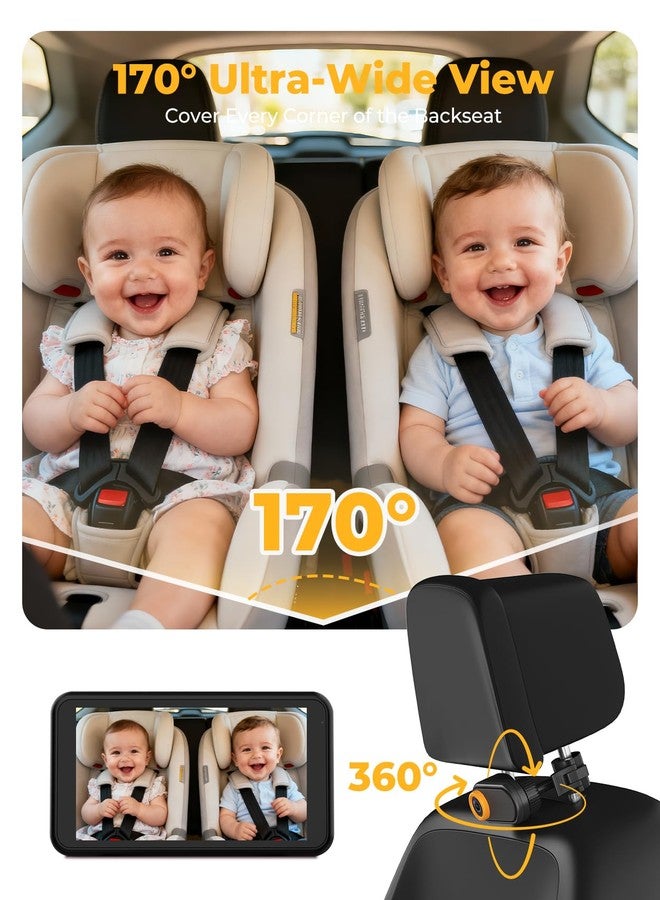 Luckview BM2A Baby Car Camera, Night Vision & 5.2" 1080P Display for Rear-Facing Car Seats, Easy No-Damage Install, Patented Anti-Shake Mount – Ideal for Parents and Pet Owners - Image 5