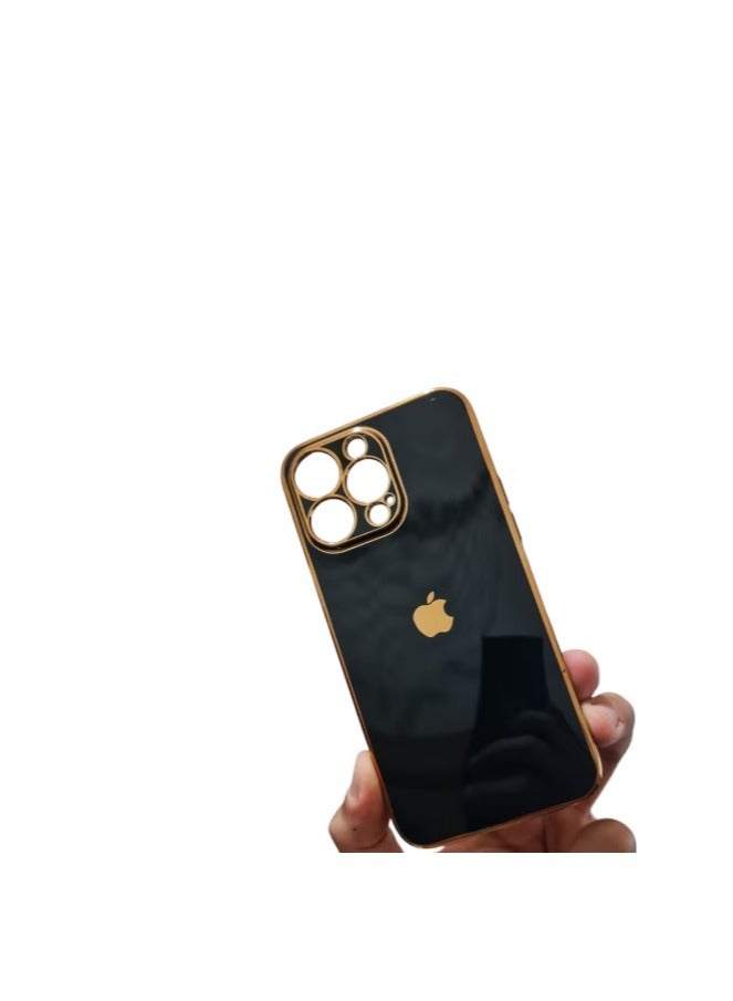 Compatible with Apple iPhone 14 Pro Max Case Silicone, Plating Phone Case Shockproof Thin and Soft Cover - Black