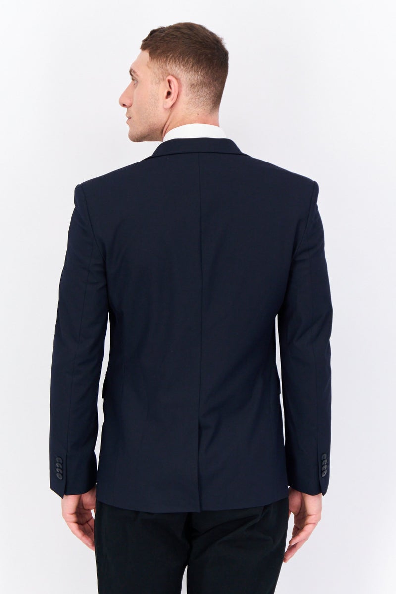 Jules Men Regular Fit Solid Formal Blazer, Deep Navy - Image 4