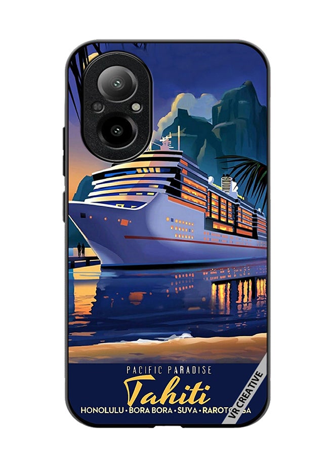 VR CREATIVE غطاء حماية لهاتف Realme C67 4G بتصميم جنة المحيط متعدد الألوان - Image 1