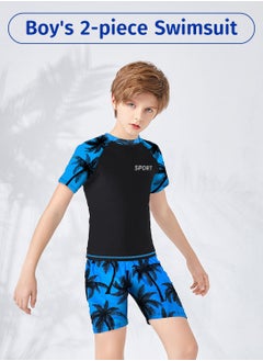 Moovant 2 Pieces Boys Swimsuit, Swim Top + Swimming Trunks Set, Toddler Kids Quick Dry Swimwear, Children Beachwear, Premium Printed Bathing Suit for Summer  - Image 4