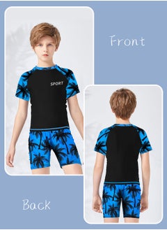 Moovant 2 Pieces Boys Swimsuit, Swim Top + Swimming Trunks Set, Toddler Kids Quick Dry Swimwear, Children Beachwear, Premium Printed Bathing Suit for Summer  - Image 3