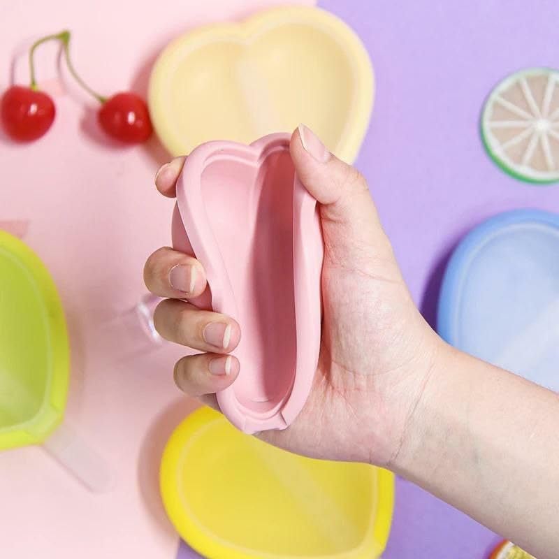 BIRZAR Ice Pop Makers Silicone Reusable Homemade Popsicle Frozen Ice Cream Moulds Heart Shape Tray Kulfi Candy Maker 4 Pcs Set Multicolour - Image 3