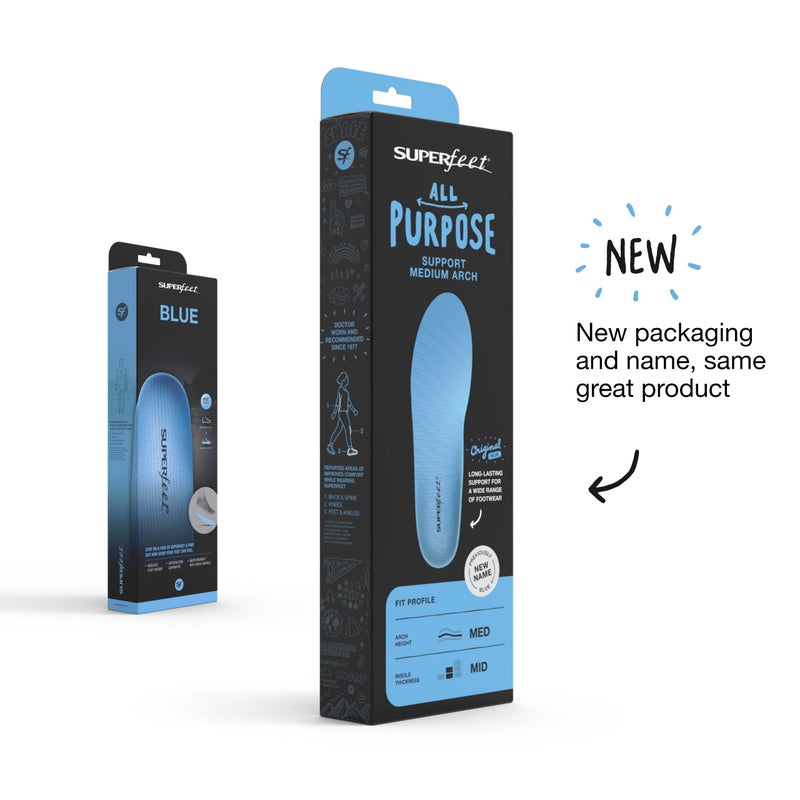 سوبر فييت Superfeet Superfeet All-Gufform Super Mediule Insoles (Blue)-إدراج أحذية تقويم العظام من أجل التغلب-الصف الاحترافي-الرجال 5.5-7 / النساء 6.5-11 - Image 2