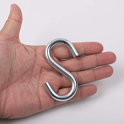 F Flammi Flammi 2 Pack Heavy Duty S Hooks for Hanging Hammock Stand Swing Plants, Max 500 Lbs, 3 Inch Long 5/16 Inch Thick Strong Galvanized Utility Hooks - Image 3