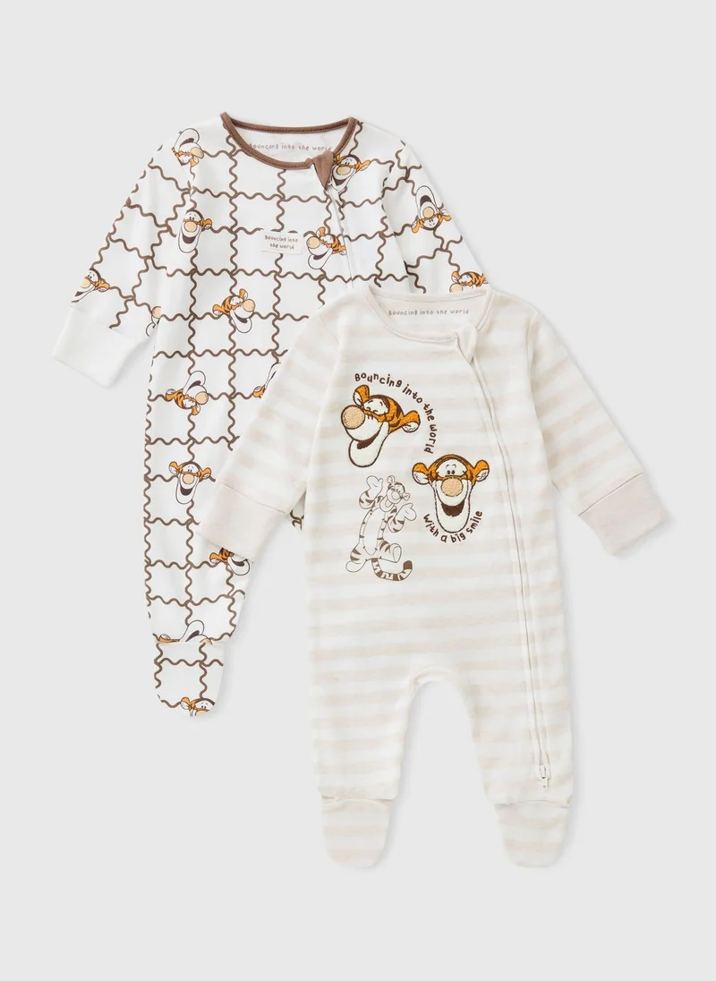 Matalan 2 Pack Baby Beige Tigger Sleepsuit