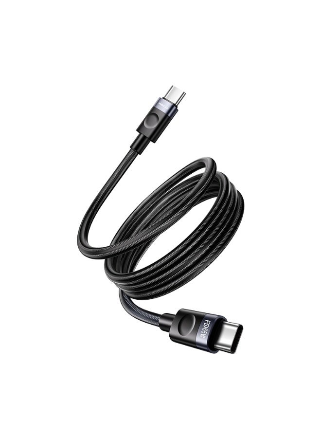 RECCI RS50CC PD 65W Fast Charging Data Cable | USB-C to USB-C | Mesh Braided Design | Intelligent Chip | 1m | Black - https://f.nooncdn.com/p/pzsku/Z5634D78B55F23DCCDE44Z/45/1768400380/252b7c8d-5404-468d-aafd-80aa18a0735e.jpg