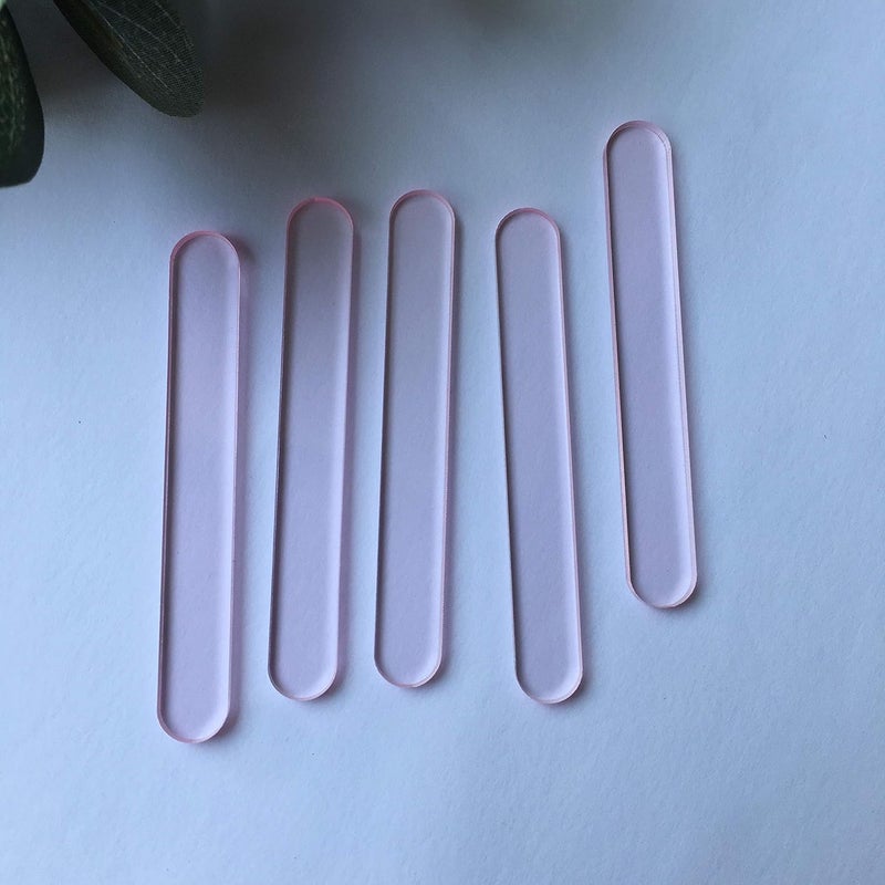 CHENRUI 30 Pcs Mini Acrylic Cakesicle Popsicle Sticks for Ice Creamsicle Candy Apple (Pink Clear) - Image 2