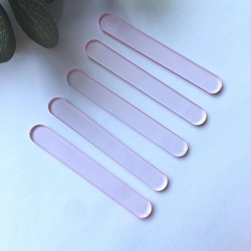 CHENRUI 30 Pcs Mini Acrylic Cakesicle Popsicle Sticks for Ice Creamsicle Candy Apple (Pink Clear) - Image 1