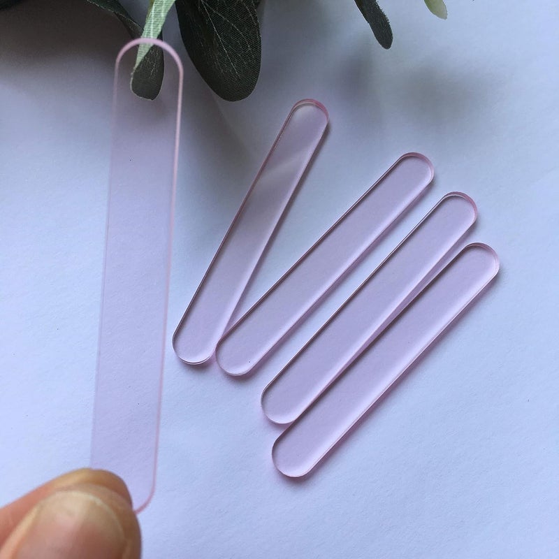 CHENRUI 30 Pcs Mini Acrylic Cakesicle Popsicle Sticks for Ice Creamsicle Candy Apple (Pink Clear) - Image 3