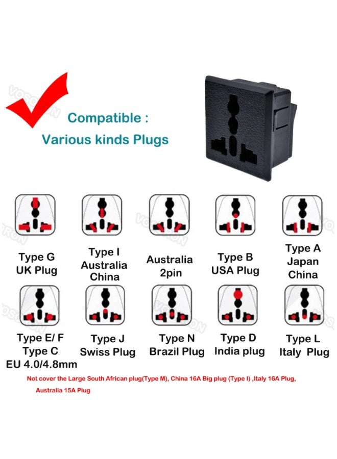 Power Socket Outlet Panel Mount Universal UK US EU AU Plug Socket Receptacle - Image 5