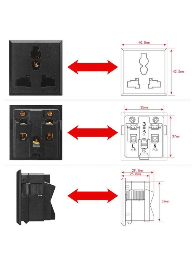 Power Socket Outlet Panel Mount Universal UK US EU AU Plug Socket Receptacle - Image 4