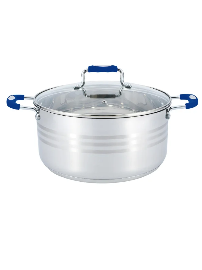 ويلسون ويلسون قدر ستانلس ستيل فضي بمقبض سيليكون،  لتر