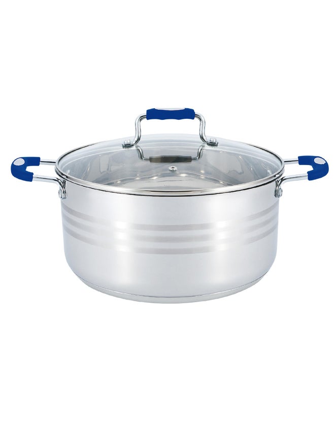 Wilson طاجن ويلسون من الفولاذ المقاوم للصدأ باللون الفضي مع مقبض سيليكون، 2 لتر