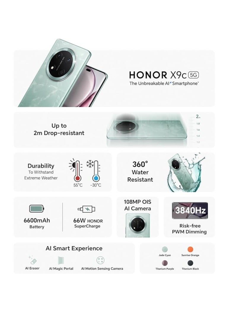 Honor X9c 5G Dual SIM 12GB RAM 256GB ROM Jade Cyan - International Version - Image 5